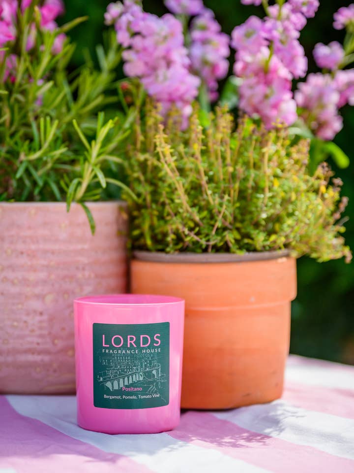 Positano Luxury Candle | Large Pink Candle | Scented Candle for wholesale by LORDS Fragrance House