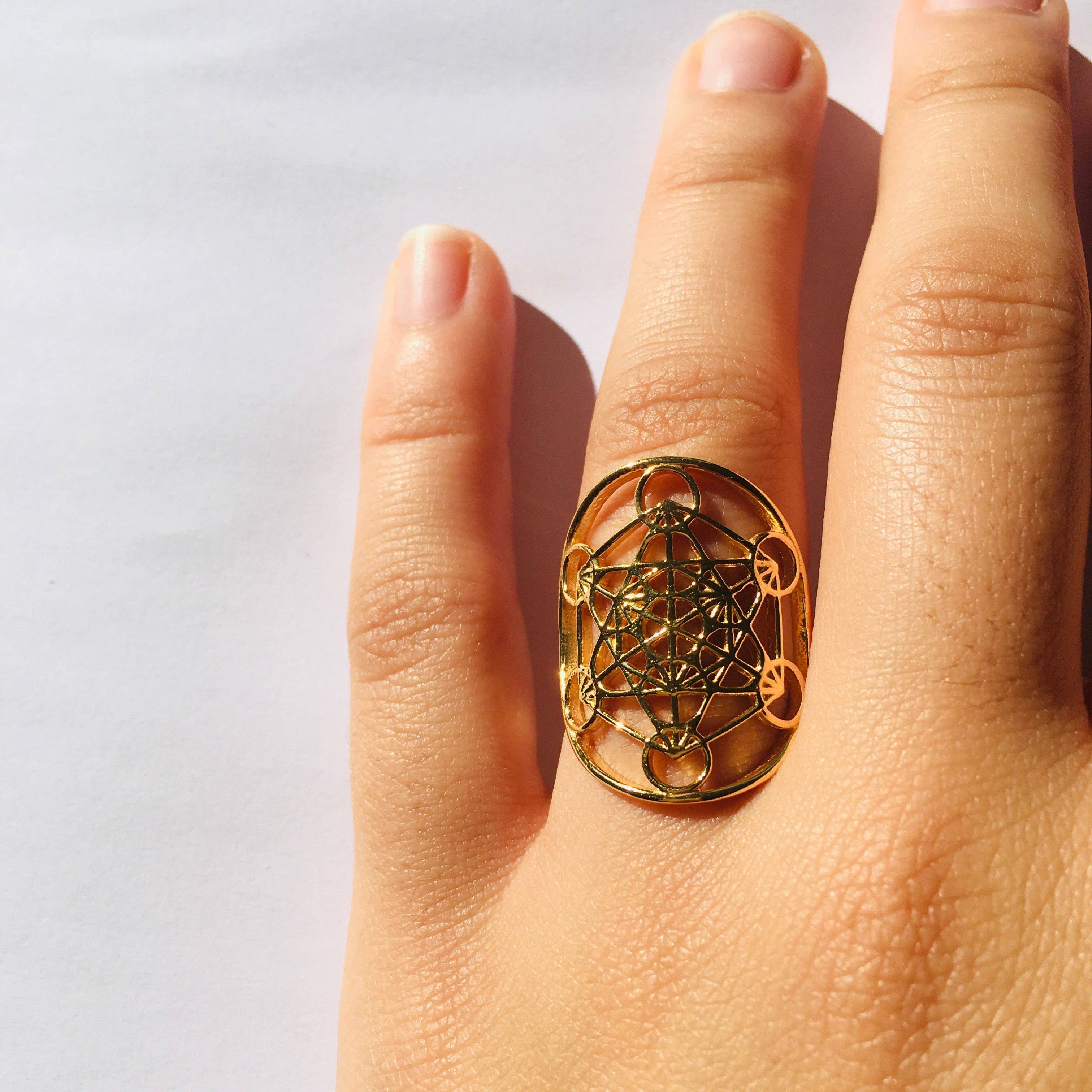 KARMA YOGA SHOP - Wholesale Cocktail/Statement Ring - 925 Silver Metatron Cube Ring13