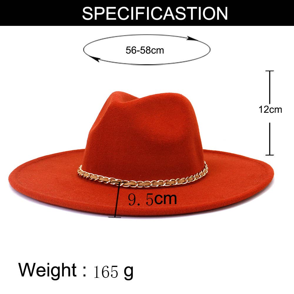 Suzie Q USA - Wholesale Fedora - Women's - Camel Chain Big Brim Peach Heart Top Hat27