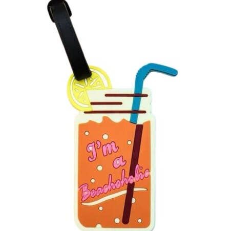 Étiquette de voyage/sac/bagage/accessoires Orange Drink Beachaholic pour la vente par Fleur de lys collections