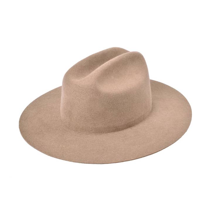 Wilder and Soul Wholesale Hats - Wholesale Fedora - Women's - The Quinn Cattlemen Wool Felt Hat - Khaki0
