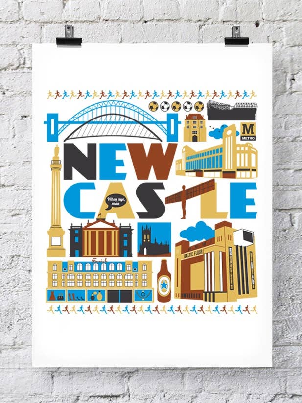 Impressão da cidade de Newcastle por atacado de Susan Taylor Design