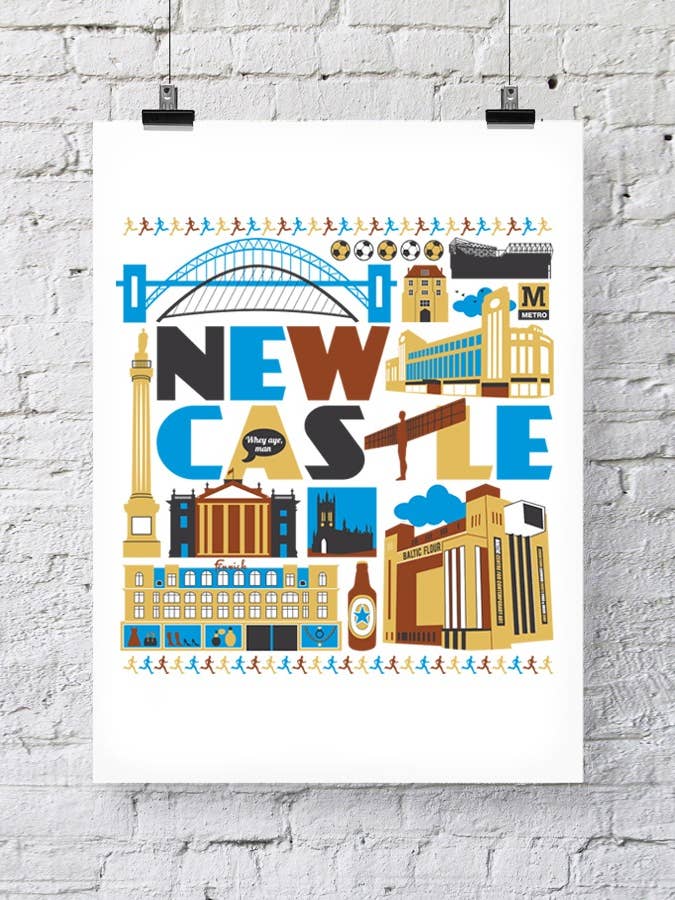 Stampa Newcastle City per la vendita all'ingrosso da parte di Susan Taylor Design