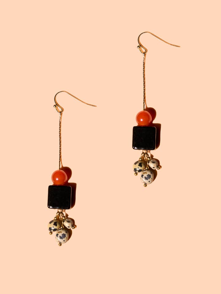 Sayde Dangle Earrings - 18K Gold Plated for wholesale by Peter and June