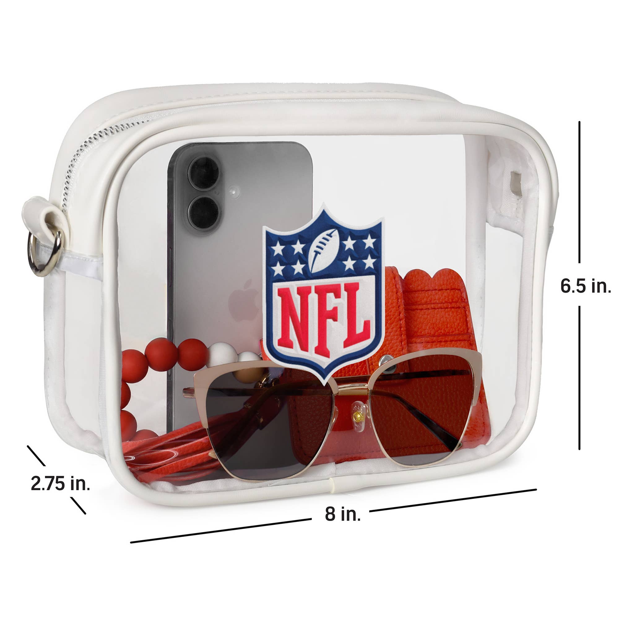 Little Earth Productions - Vente Sac à bandoulière – unisexe - Sac banane transparent NFL Kansas City Chiefs3