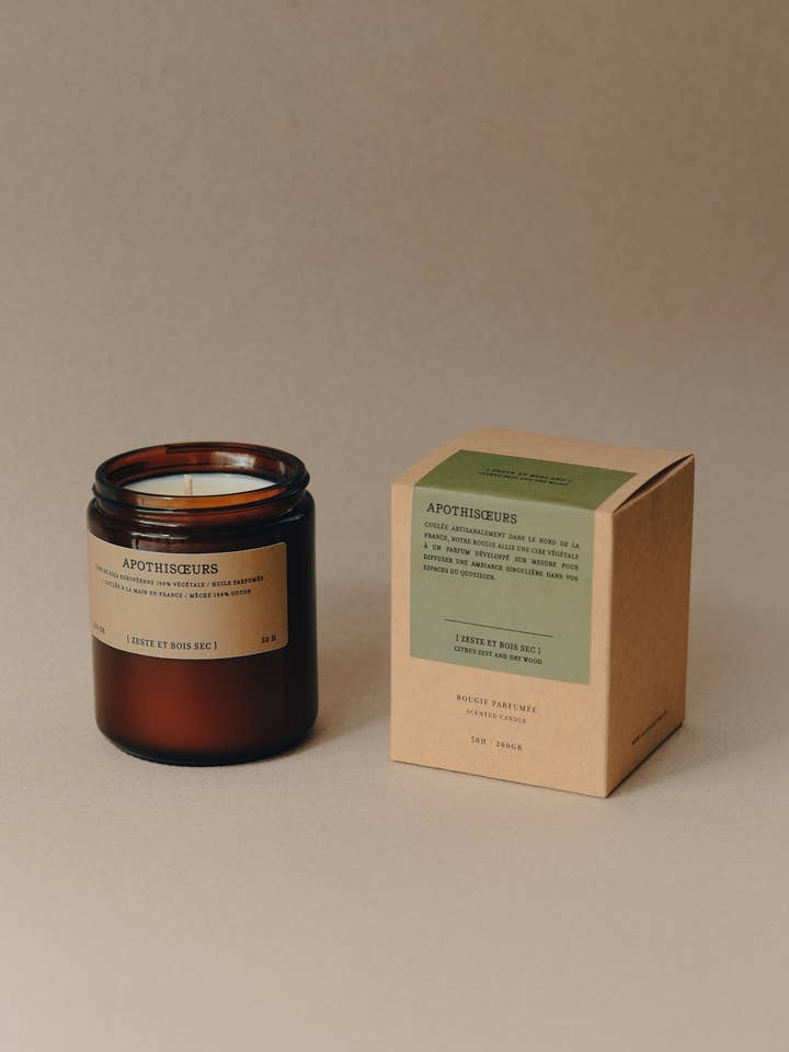 CANDLE 200 GR ZEST AND DRY WOOD for wholesale by Apothisoeurs
