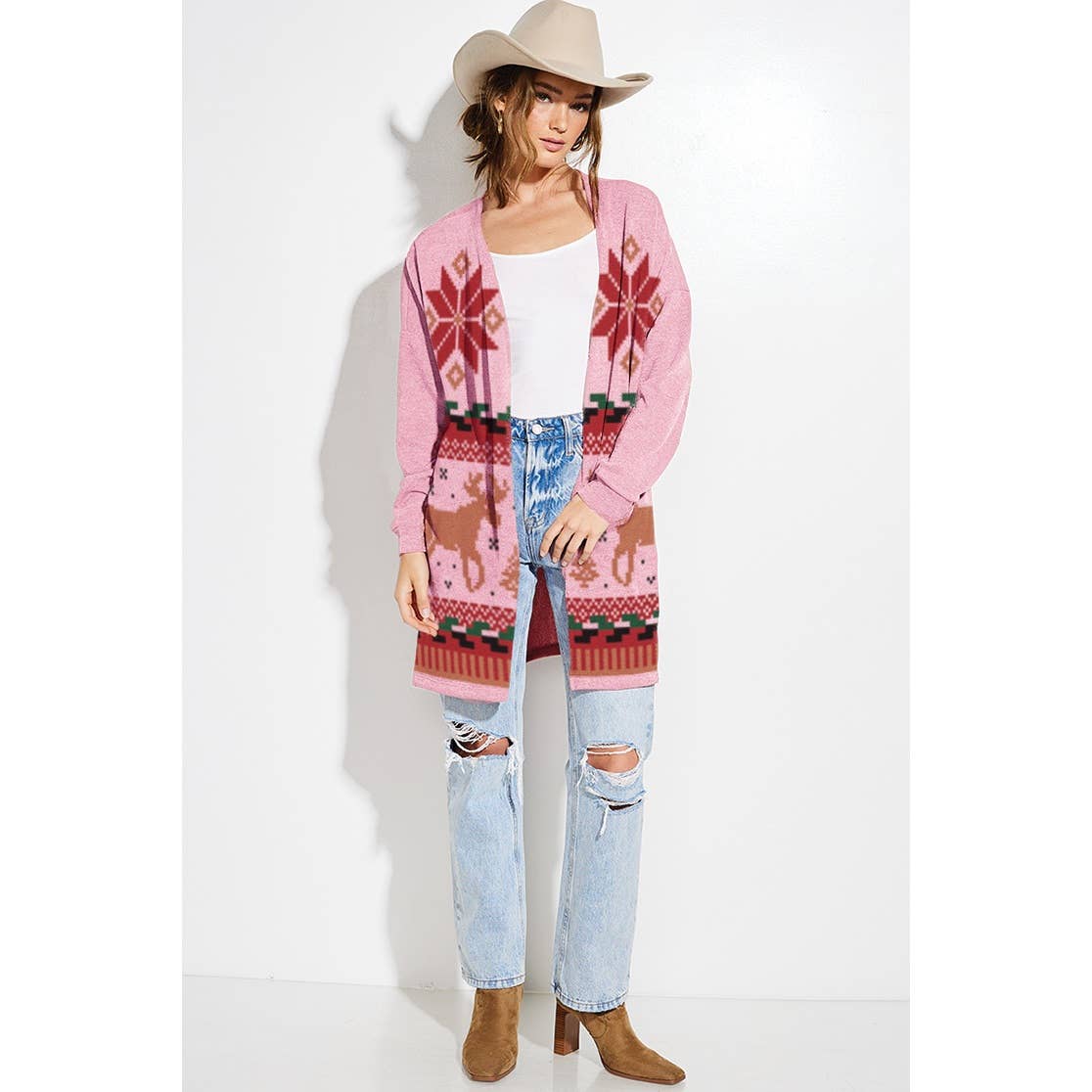 Phil Love – Großhandel Strickjacke – Damen – Strickjacke im lässigen Stil mit Weihnachtsmuster10