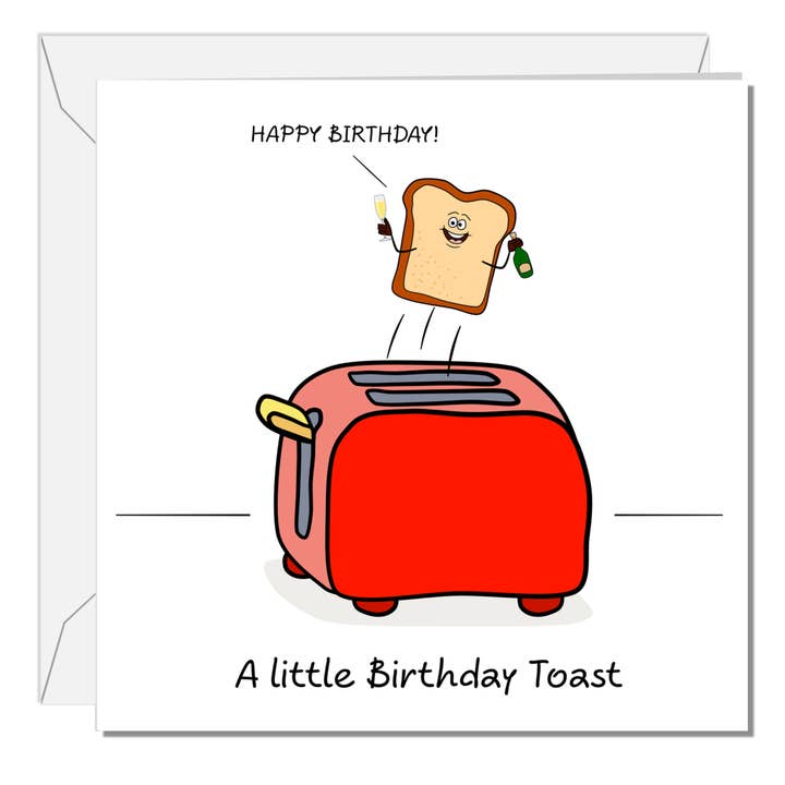 Sjovt fødselsdagskort - fest fødselsdagsskål - sjov humoristisk sød tegneserie vittighed - mand kvinde ham her for engroshandel hos Swizzoo Cards