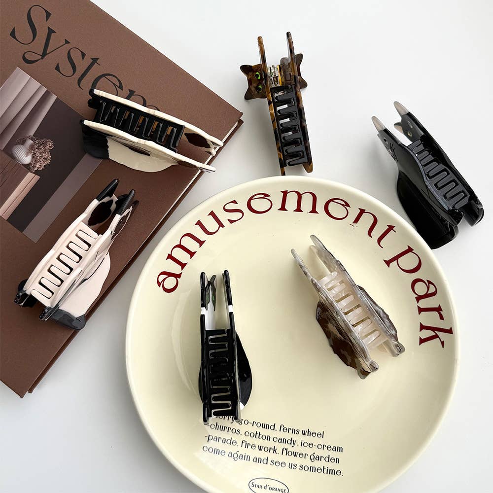 SoapElenGlen - Wholesale Hair Clip - Women's - Playful Cat Hair Clip, Animal Acetate Hair Claw8