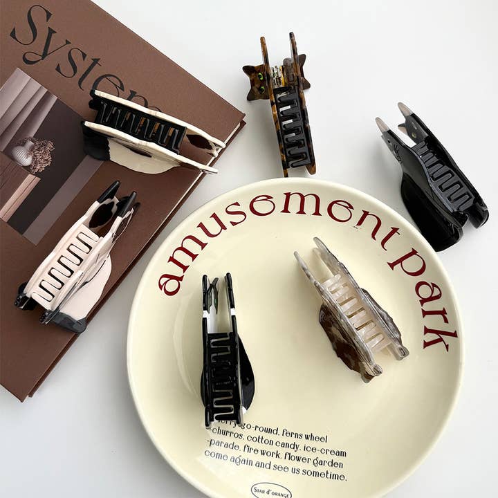 SoapElenGlen - Wholesale Hair Clip - Women's - Playful Cat Hair Clip, Animal Acetate Hair Claw8