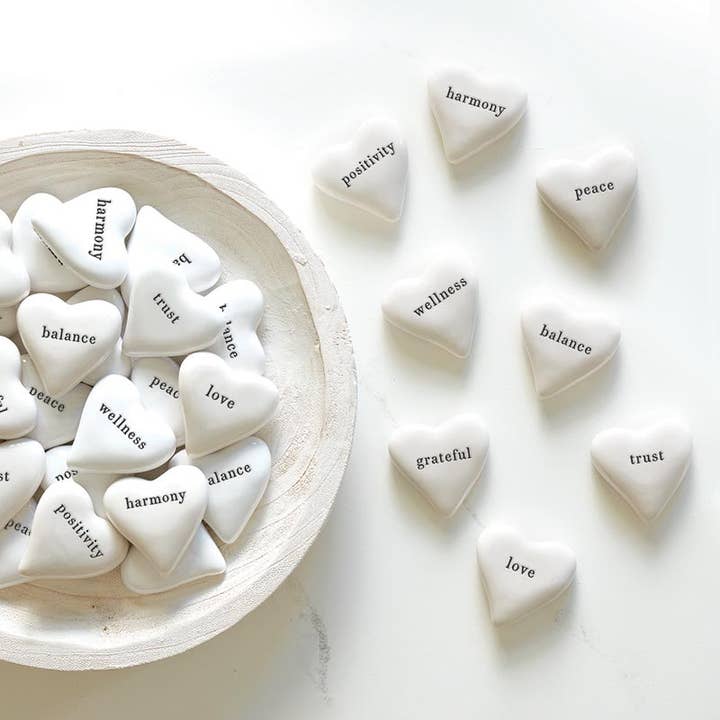 Bella Sleep + Spa - Wholesale Decorative Tabletop Object - Ceramic Heart - Balance