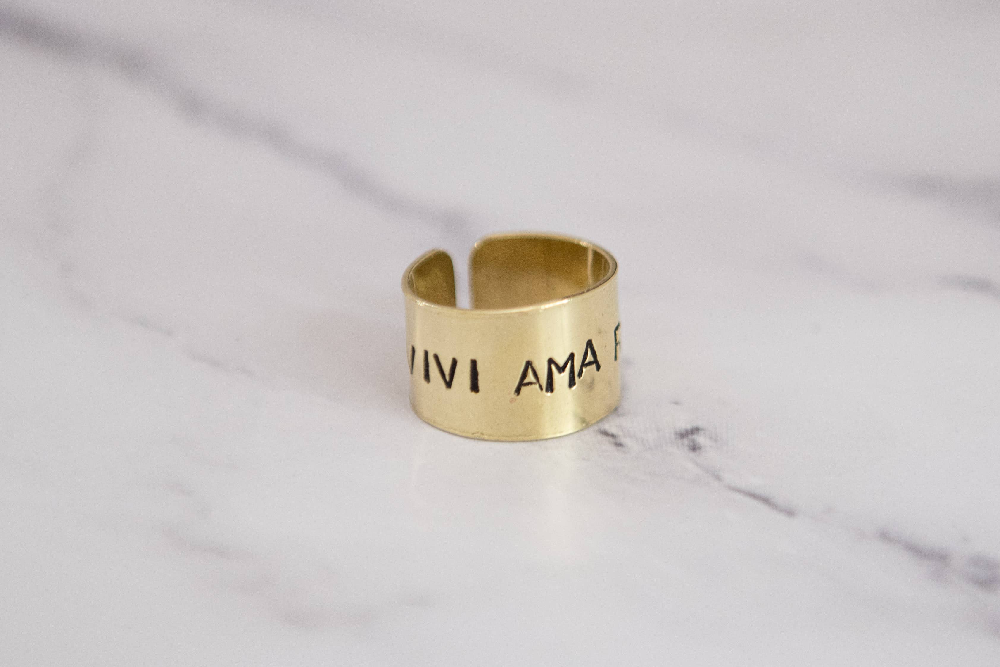 Loti jewels - Wholesale Band/Stacked Ring - MESSAGE RING IN BRASS WITH ENGRAVING16