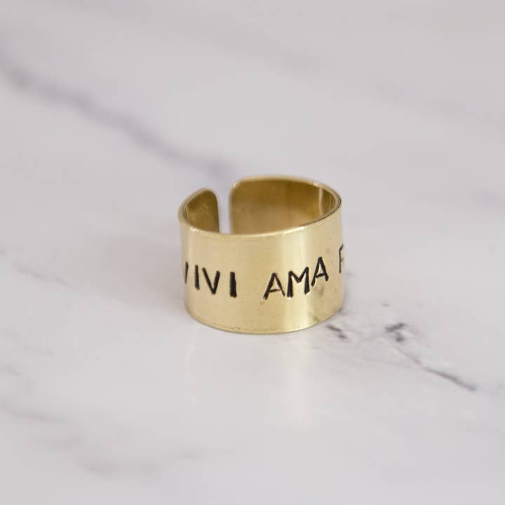 Loti jewels - Wholesale Band/Stacked Ring - MESSAGE RING IN BRASS WITH ENGRAVING16