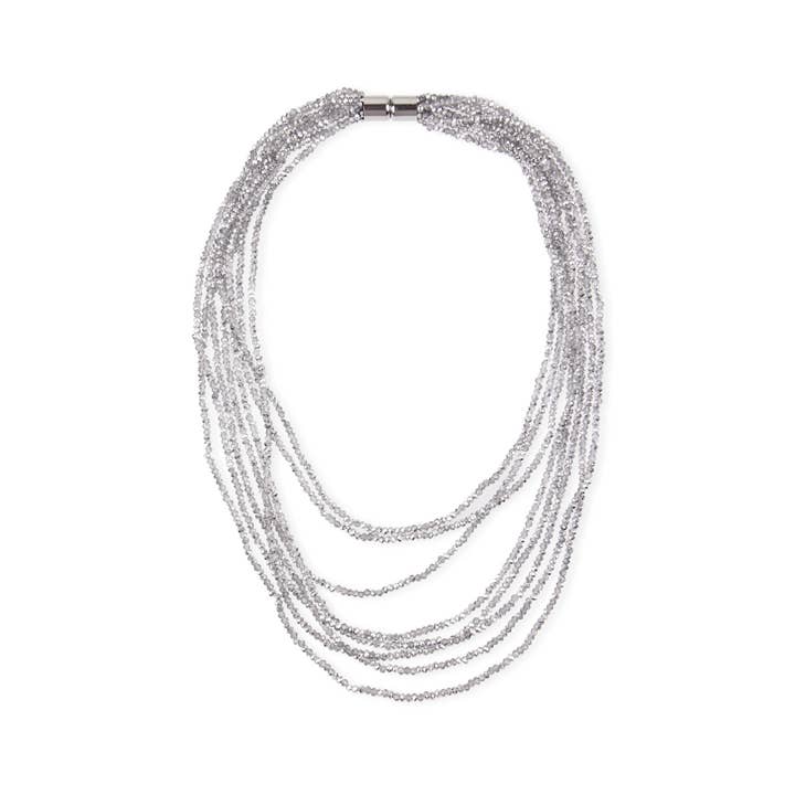 Veroma Gifts - Wholesale Beaded/Pearl Necklace - Multi Strand Short Crystal Necklace - Shimmering Glass Beads4