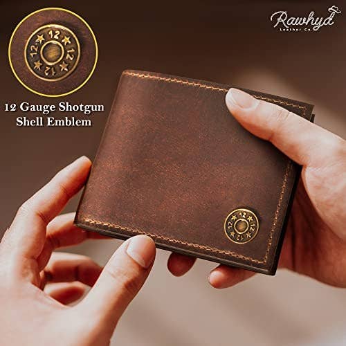 RAWHYD Leather Co. - Wholesale Wallet - Men's - Shotgun Shell Hunting Wallet - Full-Grain Leather Wallets for Men - RFID Blocking Wallet – Western Wallets for Men w/ 7 Card Slots – Slim & Durable Mens Western Wallet - Great Hunting Gifts for Men3