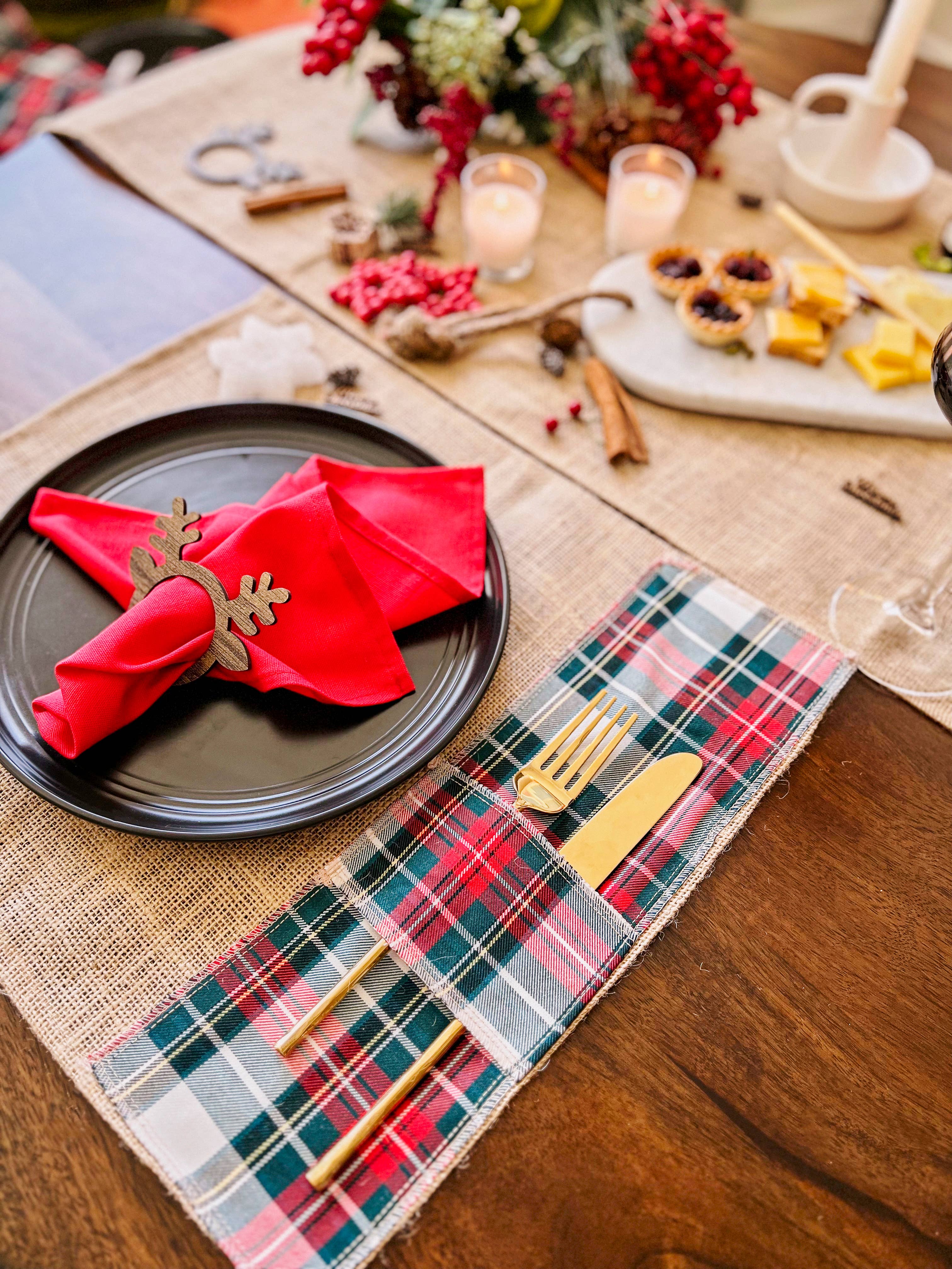 Uniq Favors - Vendita all'ingrosso Tovagliette - Set di 4 tovagliette natalizie in tessuto6