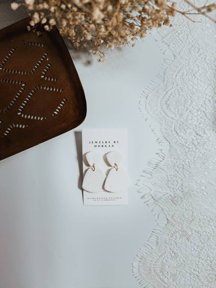White Lace Dangles for wholesale by Jewelry by Morgan