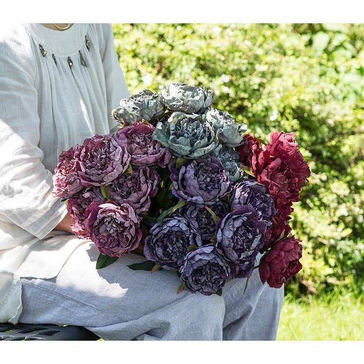 Abbott - Wholesale Artificial Flowers - Large 7 Open Peony Bouquet-Pink-17"L1