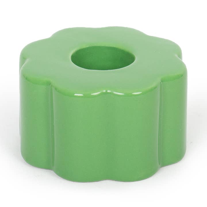 Helio Ferretti Co - Wholesale Candle Holder - GREEN FLOWER CANDLE HOLDER HF0