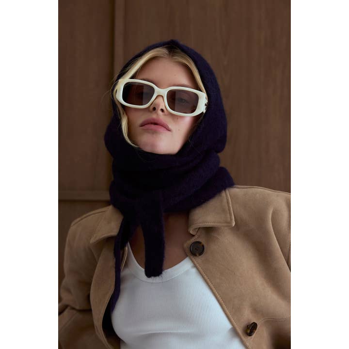 Arctic Fox & Co. - North America - Wholesale Scarf - Women's - The Alpaca Hooded Scarf - Deep Sea Navy - FW251