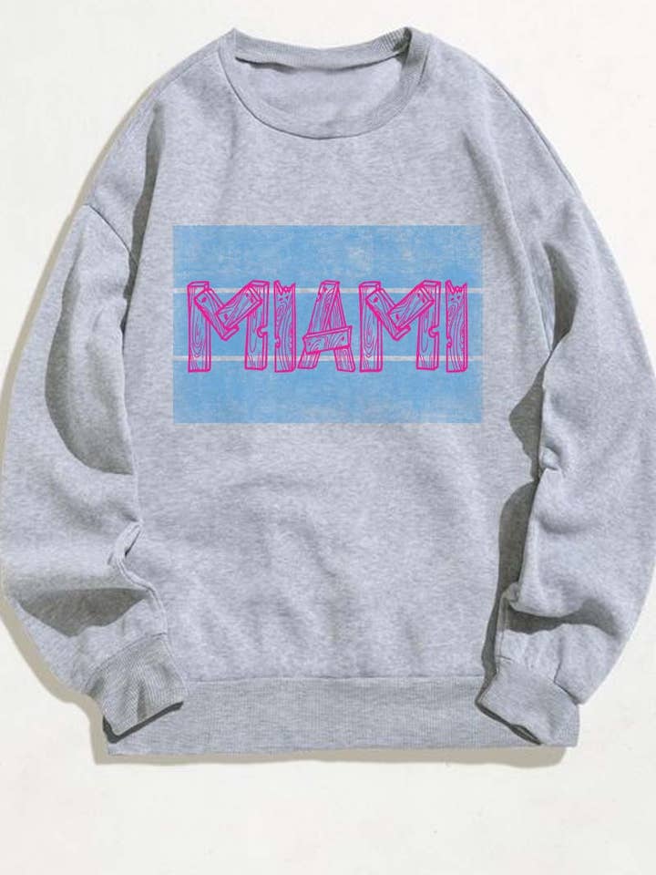M7707-SW MIAMI graphic sweatshirts for wholesale by HARANG