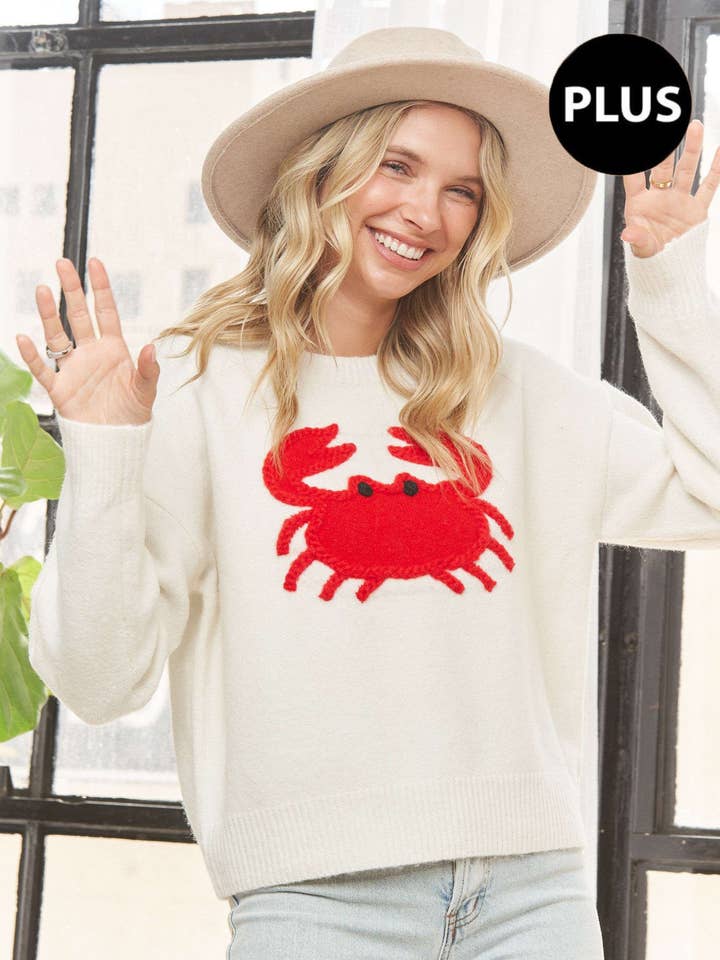 LESW3926X-PLUS PULLOVERTRÖJA KRABBSTICKAD GRAFIK för wholesale av Madelyn