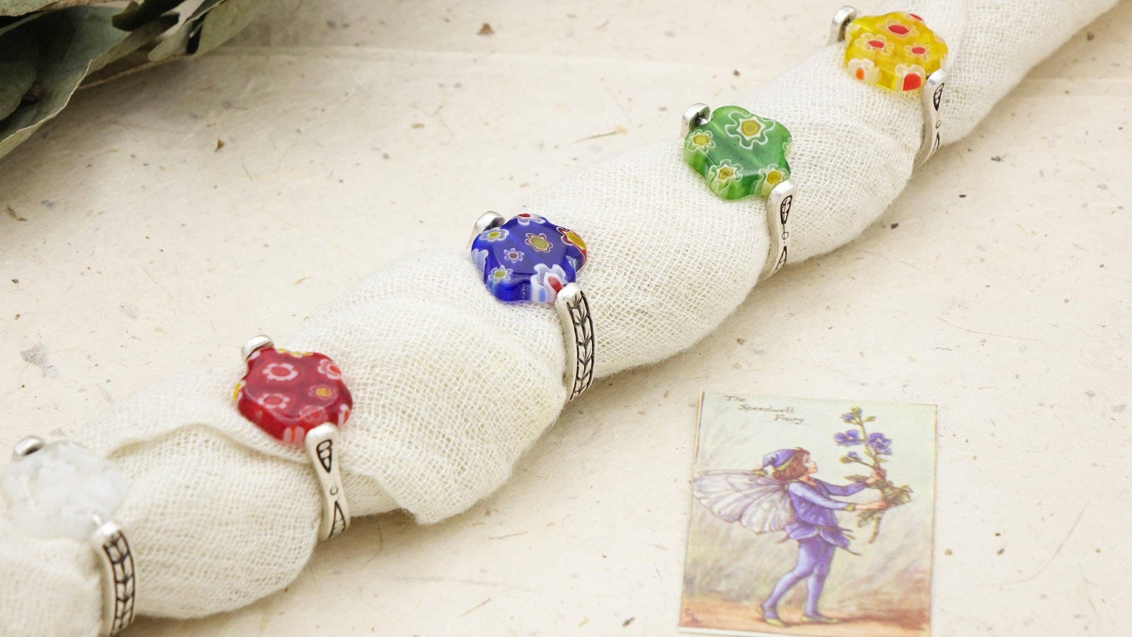 Verna Artisan Works - Wholesale Cocktail/Statement Ring - Murano-Style Millefiori Glass Flower Rings