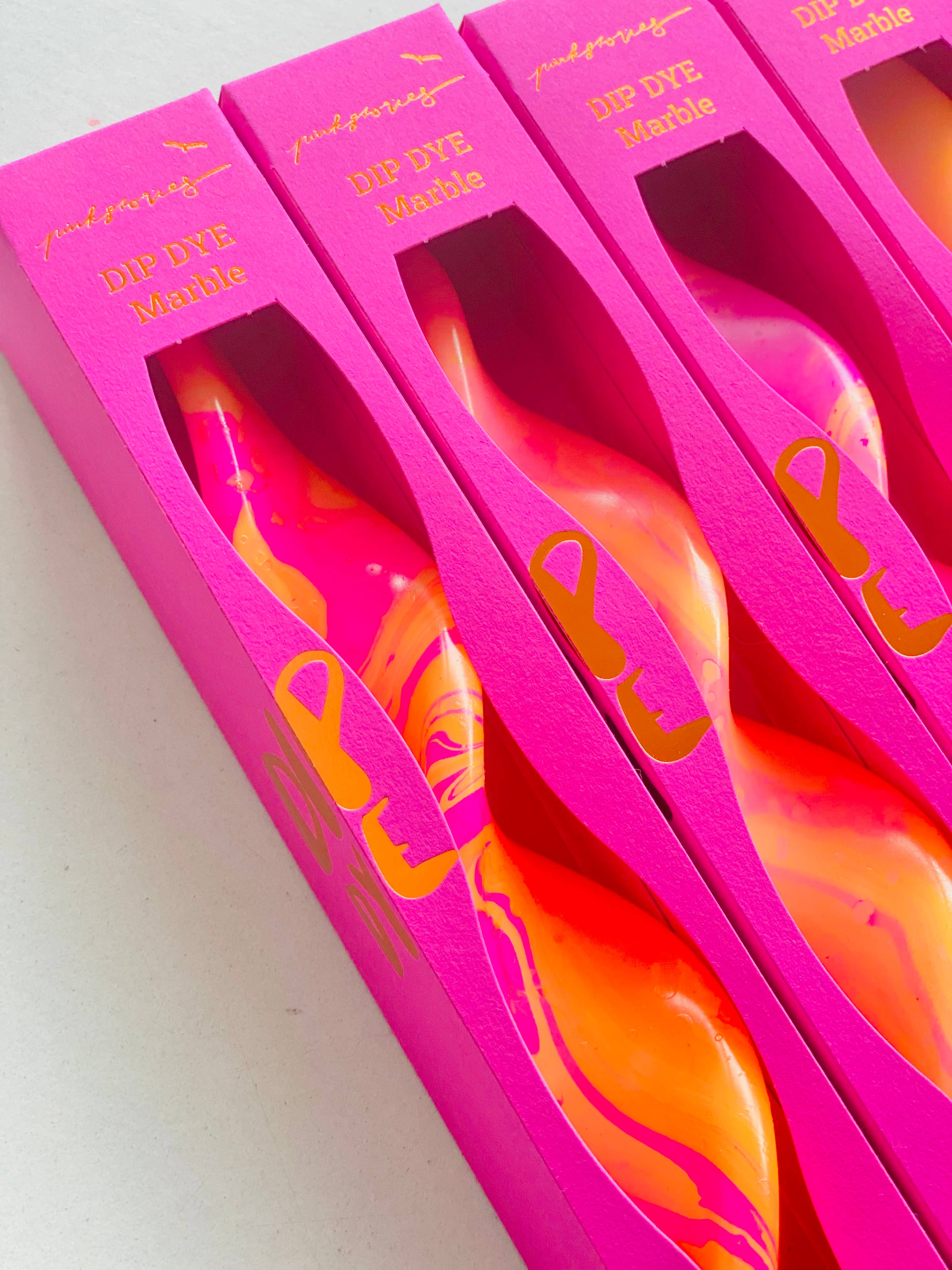 Pink Stories - Venta al por mayor Velas cónicas/candeleros - Vela de cena retorcida con marmoleado teñido a mano Dip Dye Marble * Juicy Hurricane7