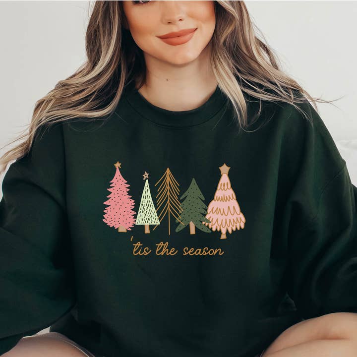 Christmas Trees Boho Christmas Sweater for wholesale by P E T I T R U E