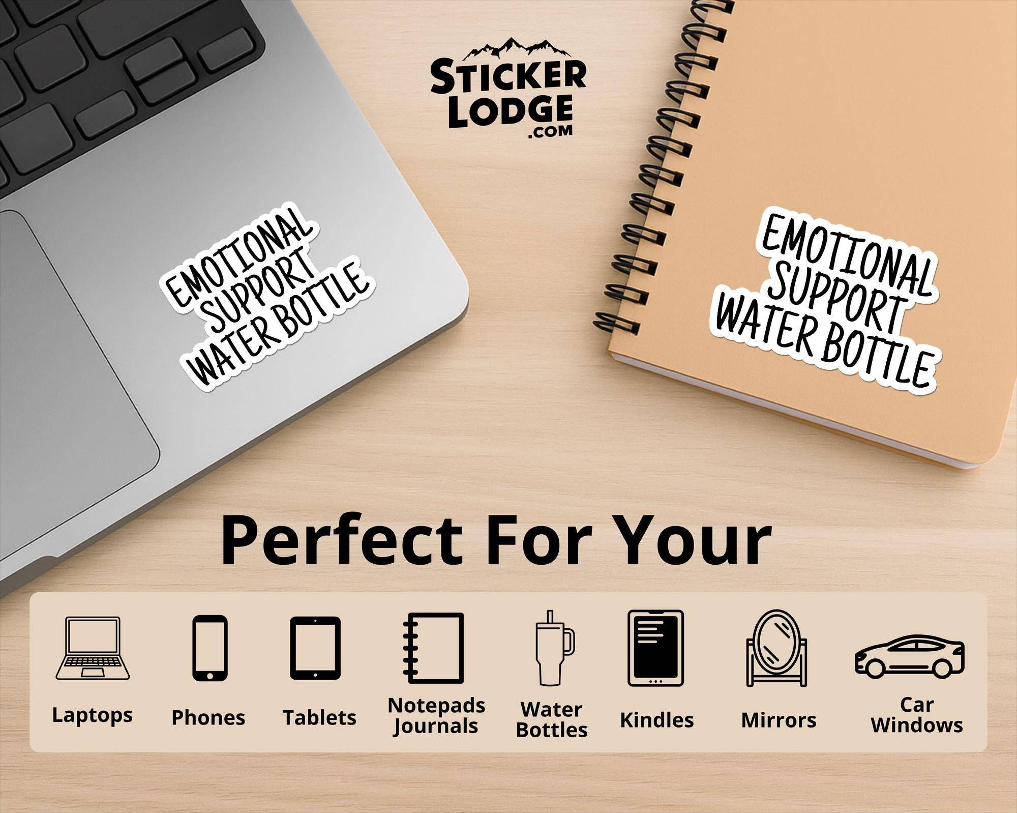 Sticker Lodge - Wholesale Phone & Laptop Stickers - Emotional Support Water Bottle Vinyl Sticker8