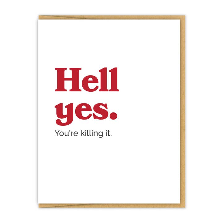 Hell Yes | Letterpress Congrats Grußkarte für den Großhandel von Spacepig Press