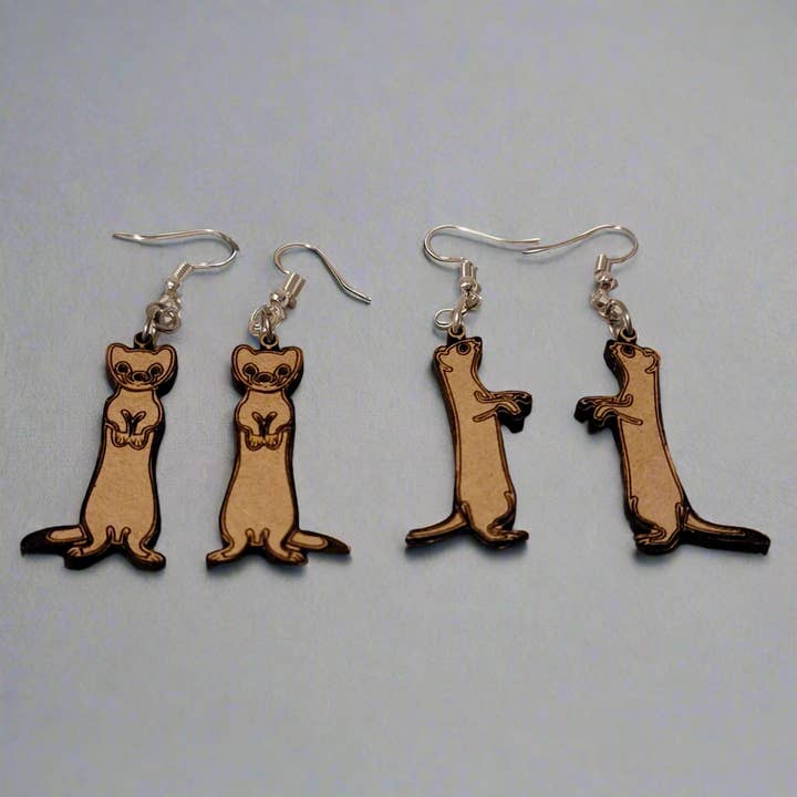 Cute Dangle Ferret Earrings for wholesale by Bead And Beam