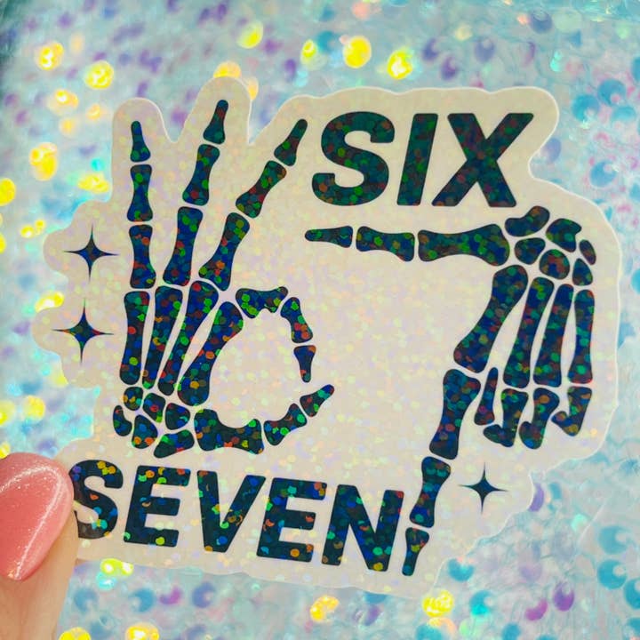 WS Je suis Six Sept Autocollant Holographique Drôle Meme pour la vente par FatedFiction