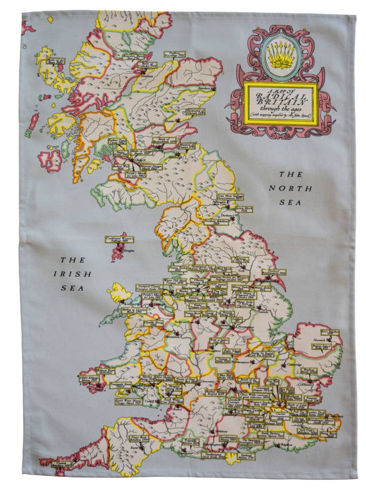 Torchon Radical Britain Map pour la vente par Radical Tea Towel North America