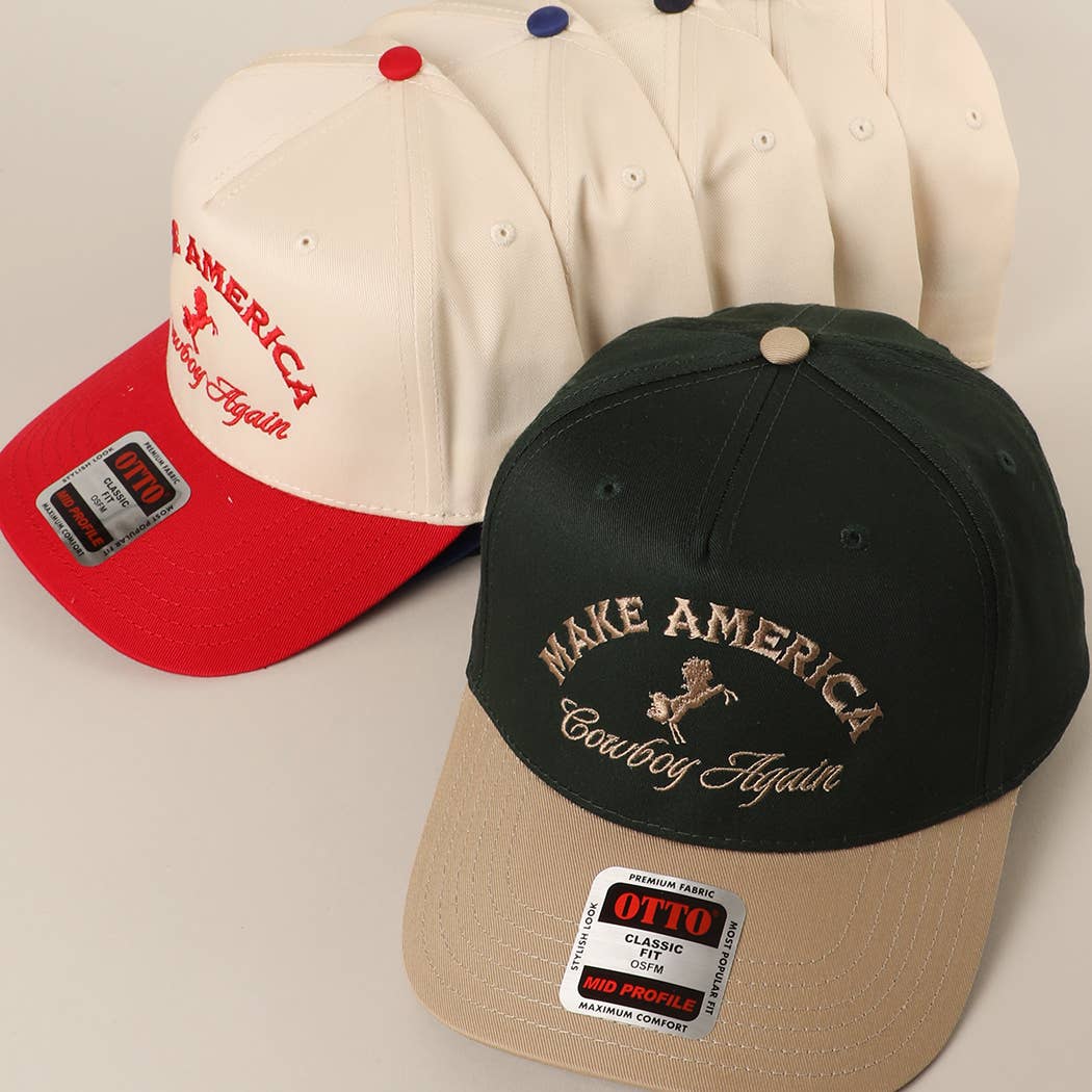 Fashion City - Wholesale Trucker Hat - Unisex - MAKE AMERICA COWBOY AGAIN Embroidered Trucker Hat6