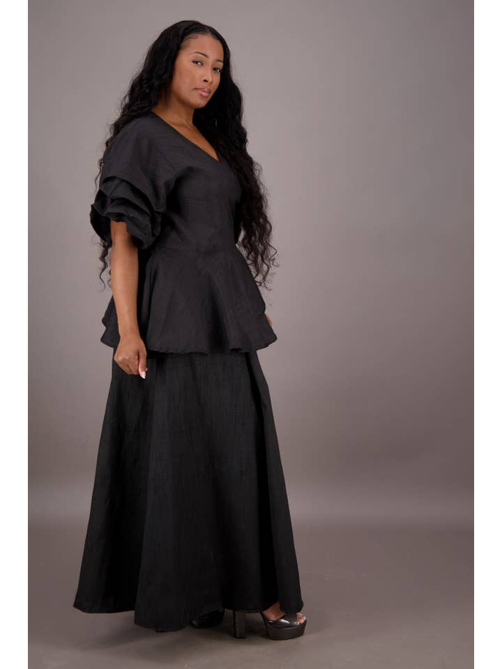Advance Apparels - Wholesale Top & Skirt Set - Women's - Regal Peplum Skirt Set APS-25072