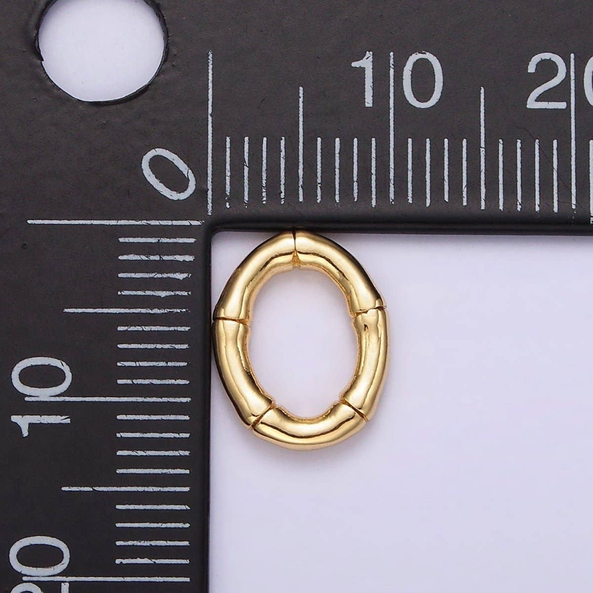 Aim Eternal - Wholesale Individual Charm/Pendant - 14K Gold Filled 12mm Bamboo Oval Link Minimalist Findings Supply | Z5761