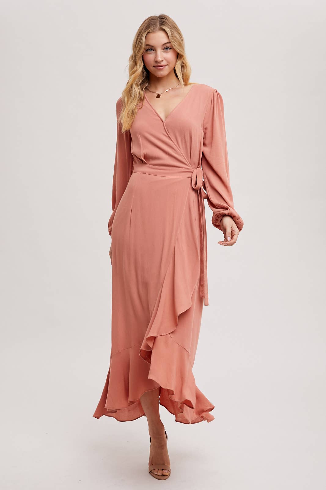 Bluivy – wholesale Dress – Women's – RUFFLE HEM MAXI WRAP DRESS19