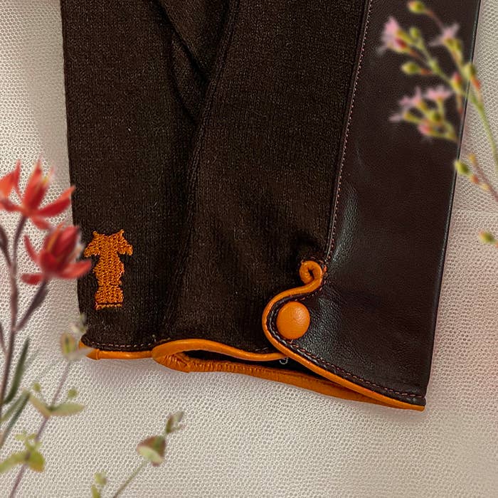 BROKANTE - Wholesale Gloves - Women's - Plain wool gloves BROWN ORANGE2