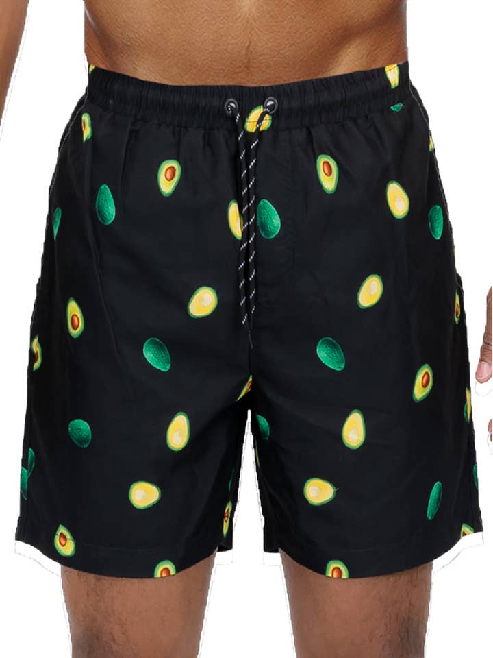 WEIV - Wholesale Swim Shorts - Men's - SW010 Avocado Print Swim Trunk Shorts0
