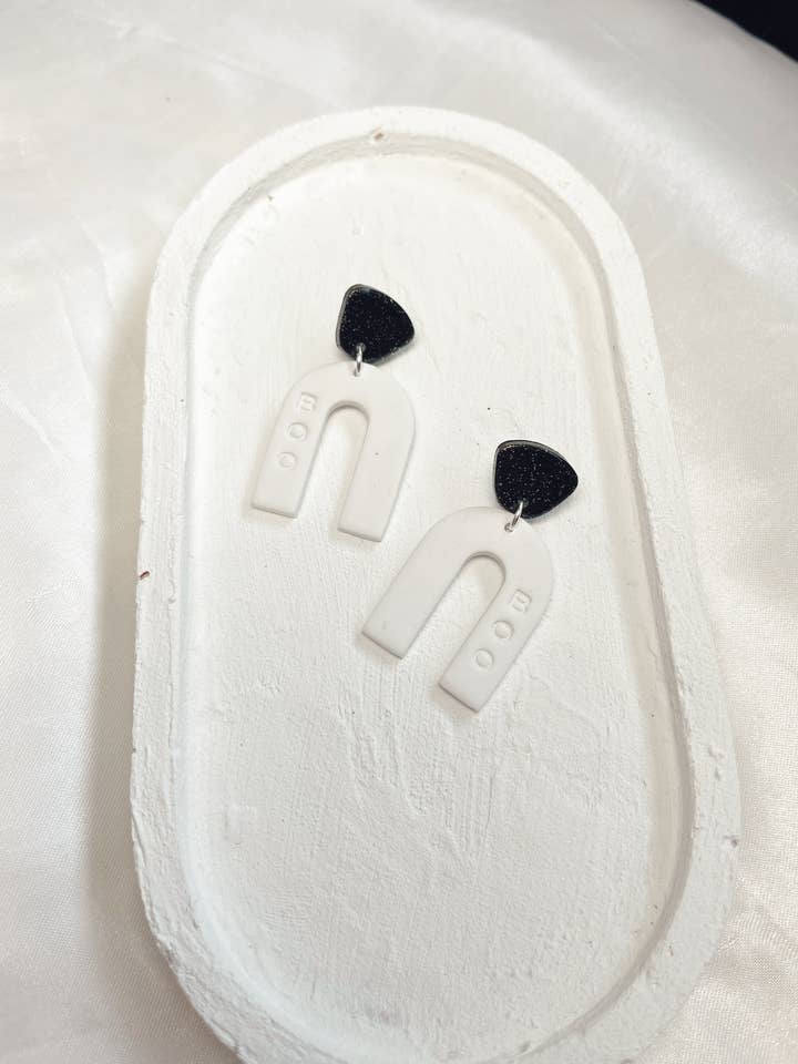 BOO Arches | Handmade Polymer Clay Earrings for wholesale by LivCreated