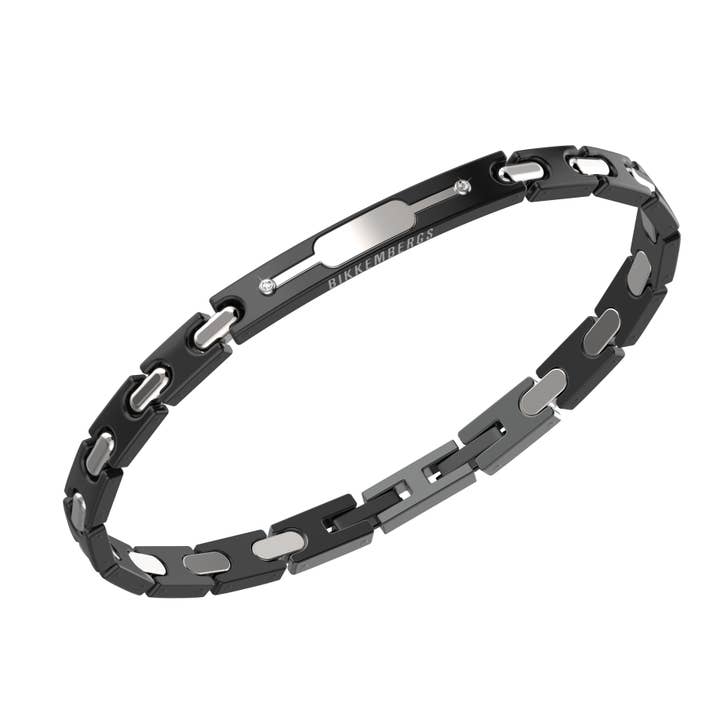 PERB02BW- Bracelet en acier 316L et diamants pour la vente par BIKKEMBERGS