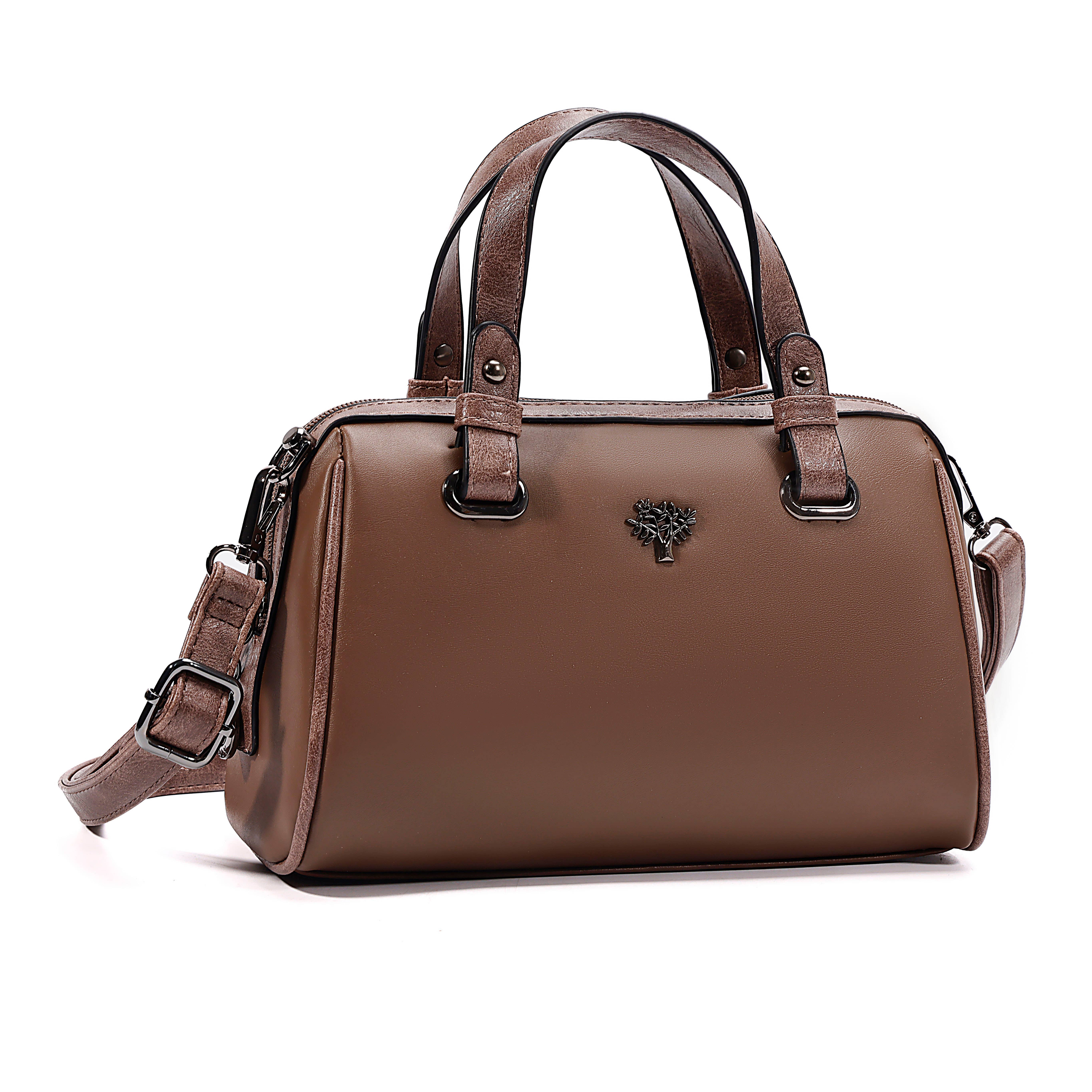 Superbia – wholesale Top handle bag – women's – Superbia Bauletto Bag with Tree Life Badge Gunmetal Hardware6