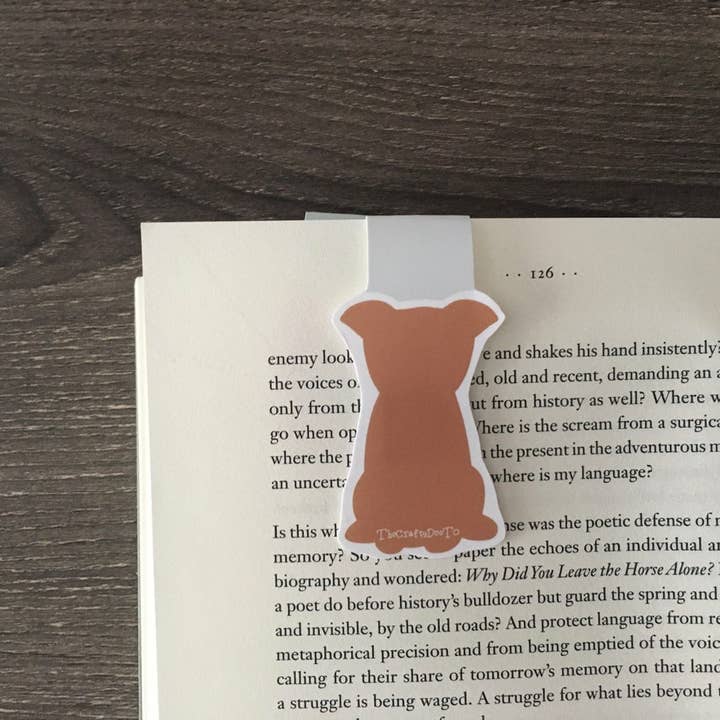 TheCraftyDuoTO - Vente Marque-page - Marque-page magnétique Pitbull marron3