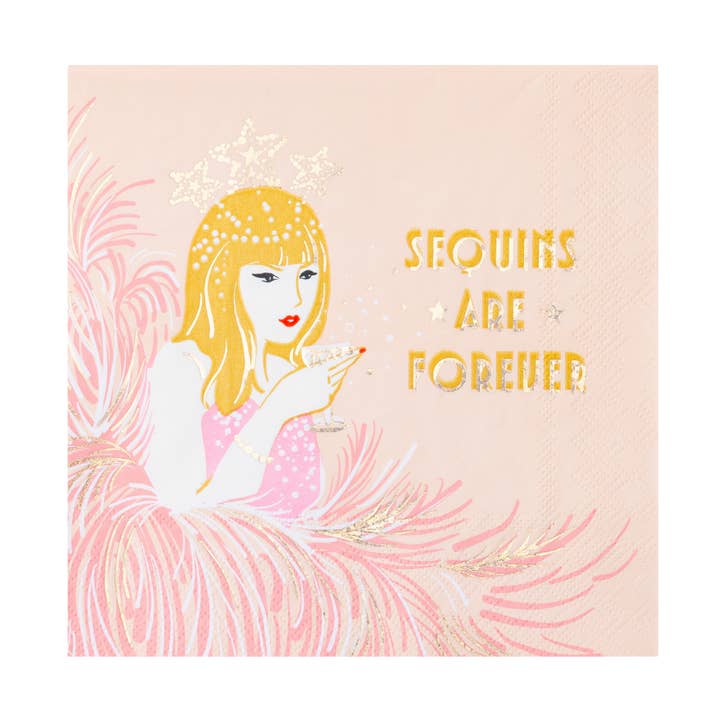 GUARDANAPOS GRANDES SEQUIN SHOWGIRL por atacado de Bonjour Fête