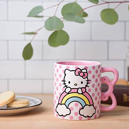 Hello Kitty Rainbow Dots Name 20oz Mug with Sculpted Handle for wholesale by Silver Buffalo