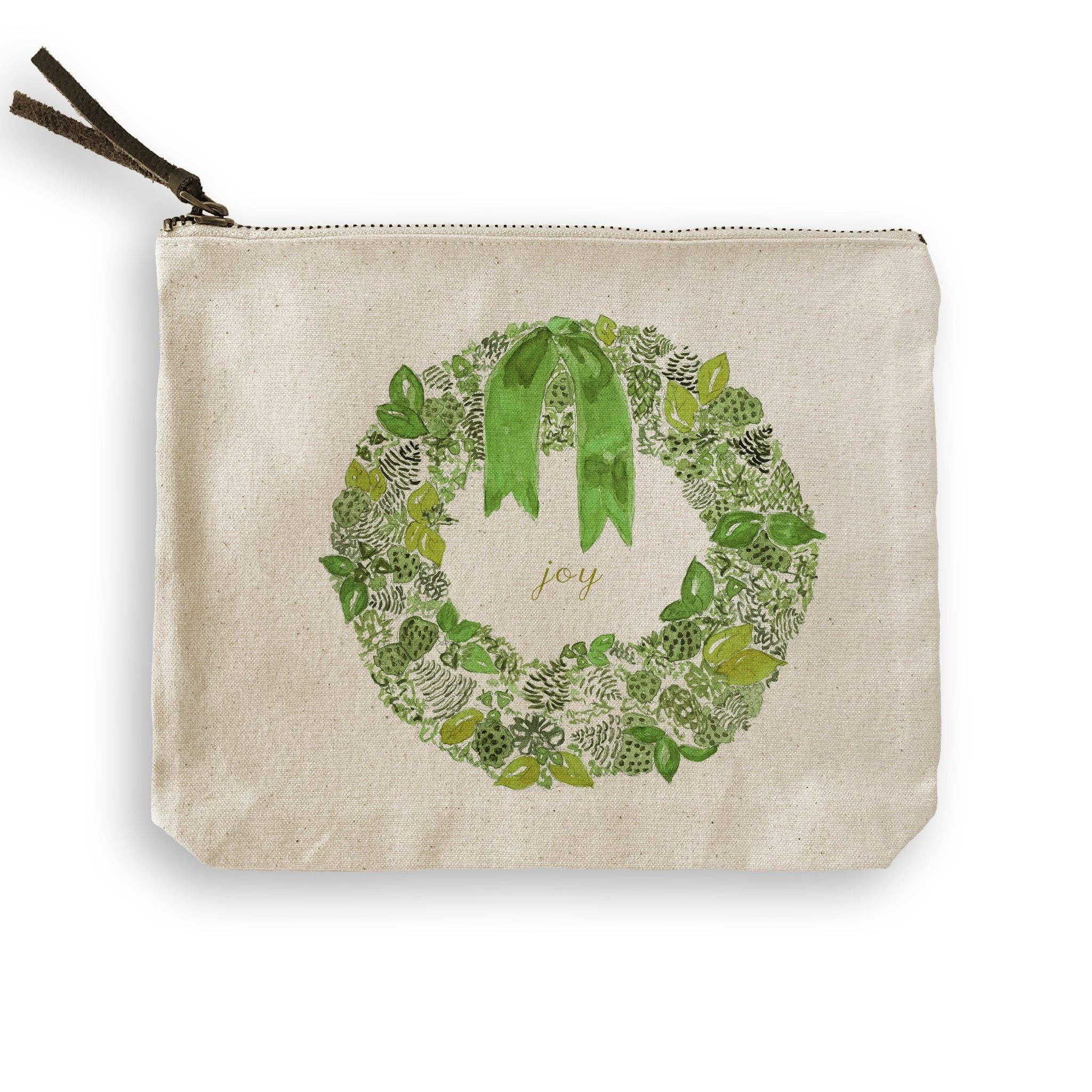 French Graffiti - Wholesale Tea Towel - Green Wreath with Joy7