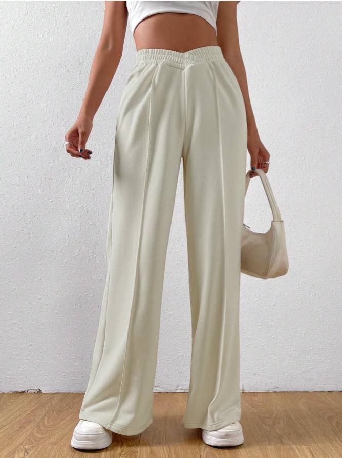 HIDDENBRAND - Wholesale Lounge Sweatpants/Joggers - Women's - v shape waist wide leg sweatpant7