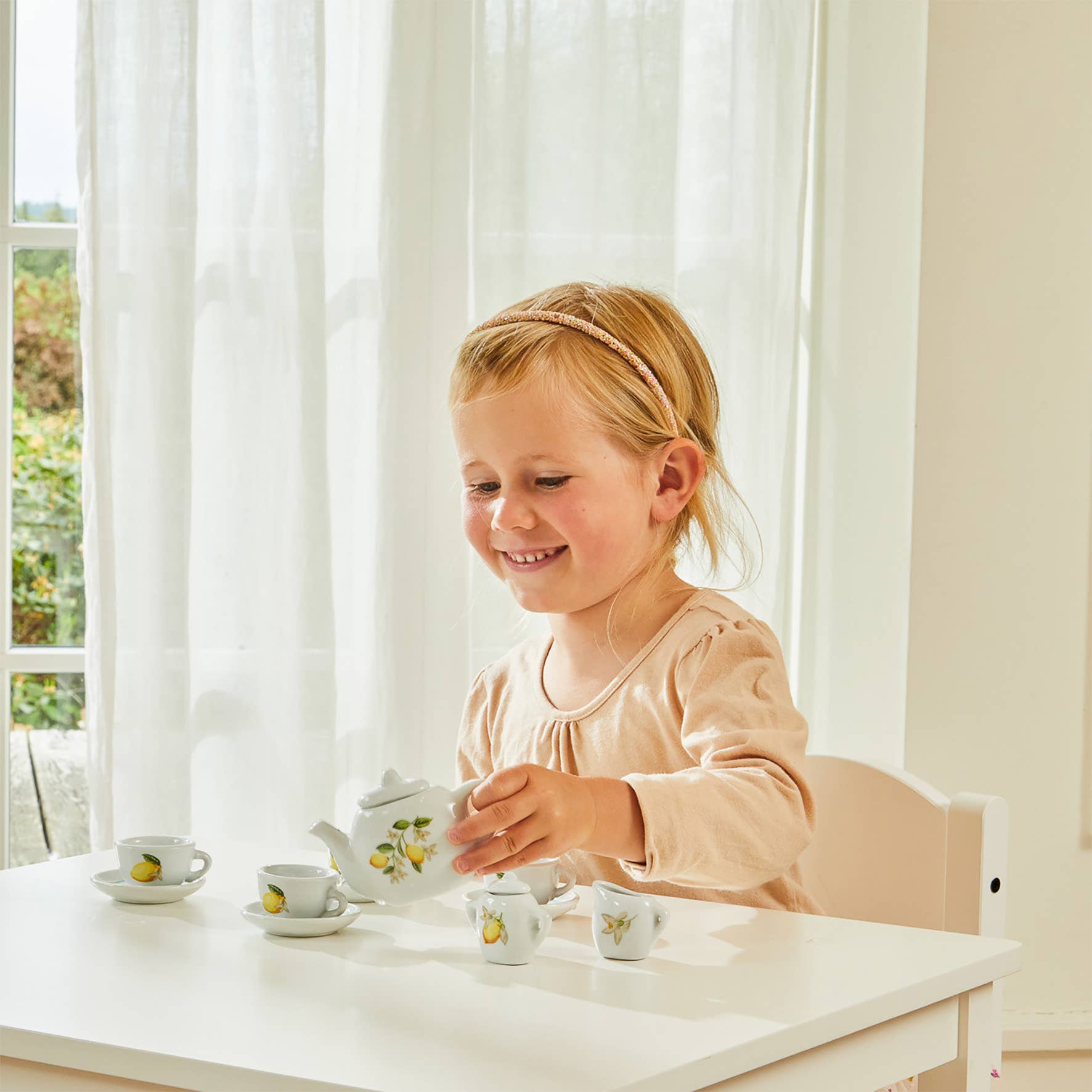 Barbo Toys - Vente Dînette – enfant - Service à thé en porcelaine - Citron4