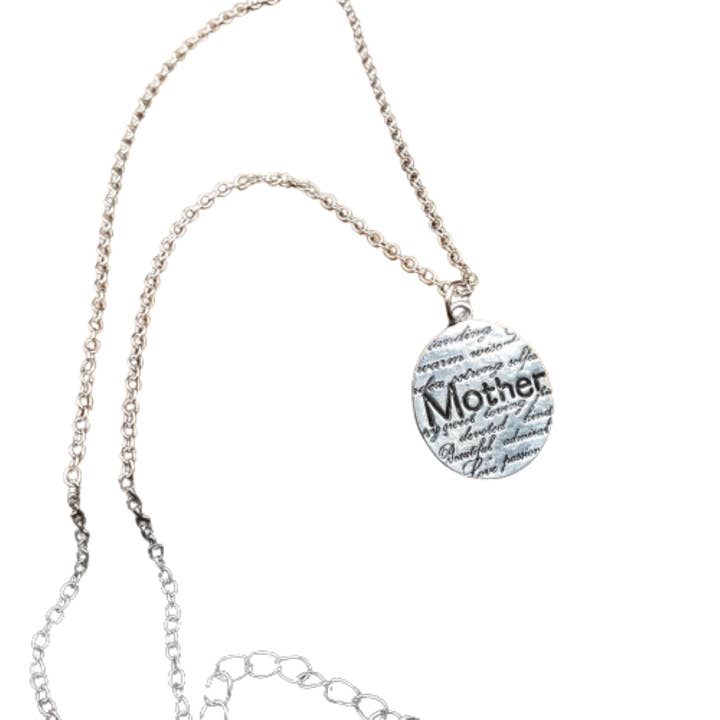 Silvertone Mother Necklace for wholesale by BESHEEK JEWELRY